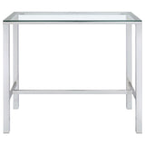 Tolbert Rectangular 47-inch Glass Top Pub Bar Table