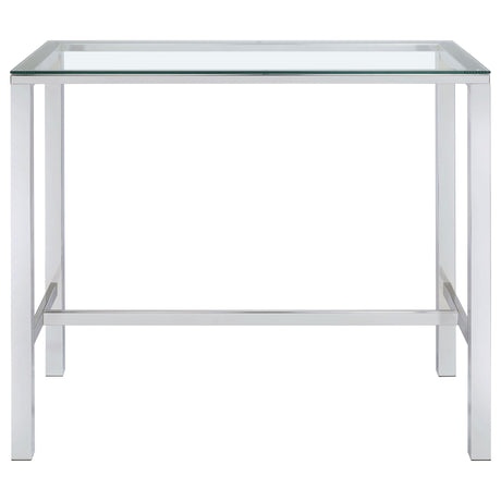 Tolbert Rectangular 47-inch Glass Top Pub Bar Table