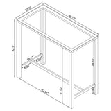Tolbert Rectangular 47-inch Glass Top Pub Bar Table