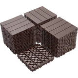 Plastic Interlocking Deck Tiles, Patio Flooring Outdoor Waterproof All Weather Use