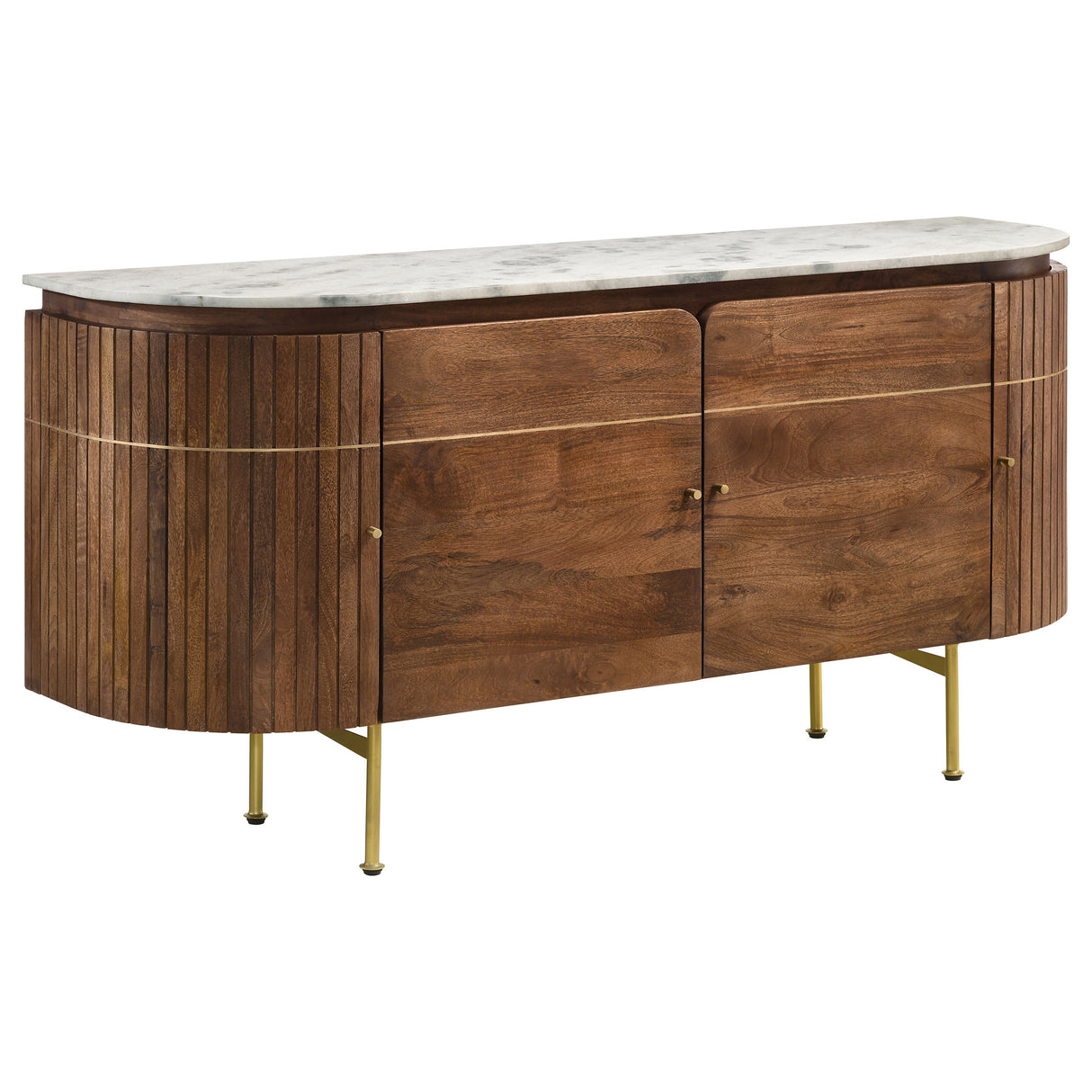 Ortega 4-Door Marble Top Sideboard Buffet Cabinet