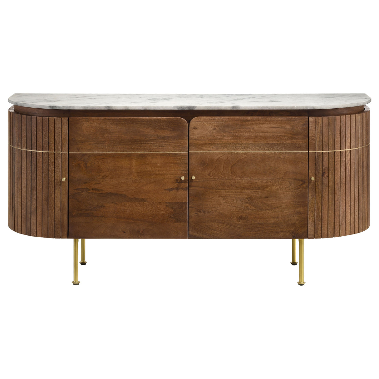 Ortega 4-Door Marble Top Sideboard Buffet Cabinet