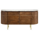 Ortega 4-Door Marble Top Sideboard Buffet Cabinet