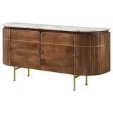 Ortega 4-Door Marble Top Sideboard Buffet Cabinet