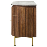 Ortega 4-Door Marble Top Sideboard Buffet Cabinet
