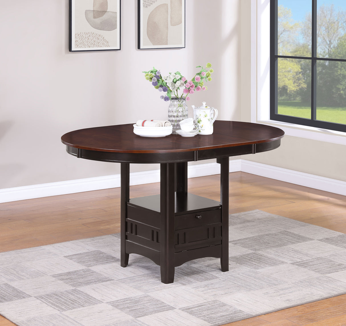 Lavon Oval Counter Height Dining Table, Light Chestnut