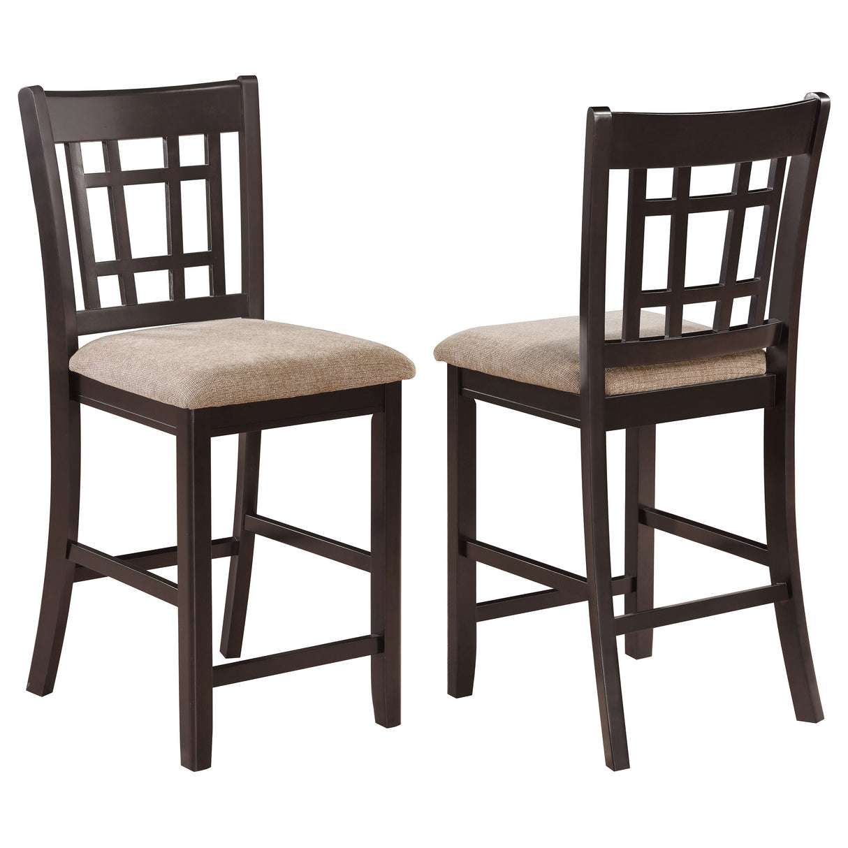 Lavon Wood Counter Height Dining Chair Tan and Espresso Set of 2