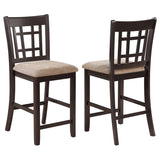 Lavon Wood Counter Height Dining Chair Tan and Espresso Set of 2