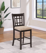 Lavon Wood Counter Height Dining Chair Tan and Espresso Set of 2