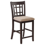 Lavon Wood Counter Height Dining Chair Tan and Espresso Set of 2