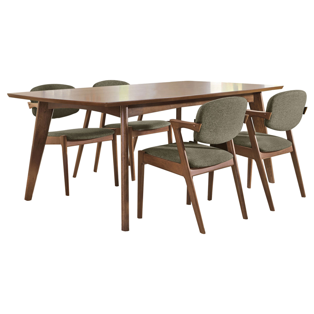 Malone 5-Piece Rectangular Dining Table Set Dark Walnut