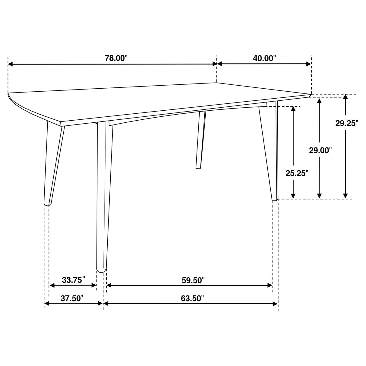 Malone Rectangular 78-inch Walnut Dining Table