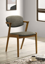 Malone Padded Wood Dining Arm Chair Dark Walnut Set of 2
