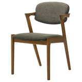 Malone Padded Wood Dining Arm Chair Dark Walnut Set of 2