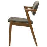 Malone Padded Wood Dining Arm Chair Dark Walnut Set of 2