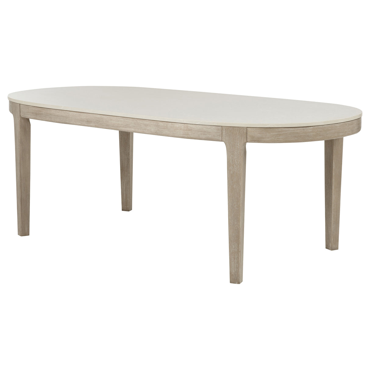 Lucaire 84" Cultured Marble Top Dining Table, Honed Cream