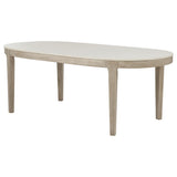 Lucaire 84" Cultured Marble Top Dining Table, Honed Cream