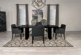 Catherine 5-Piece Black Dining Table Set with Grey Chairs