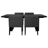 Catherine 5-Piece Black Dining Table Set with Grey Chairs