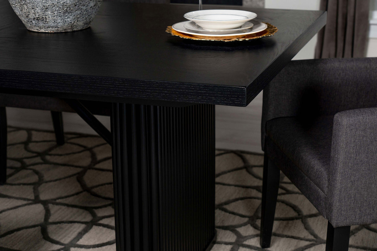Catherine Rectangular 84-Inch Wood Dining Table Black