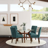 Paxton Upholstered Dining Side Chair Teal Blue (Set of 2)