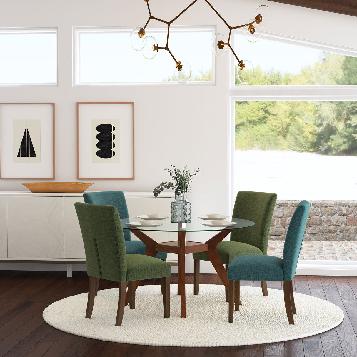 Paxton Upholstered Dining Side Chair Green, Set of 2