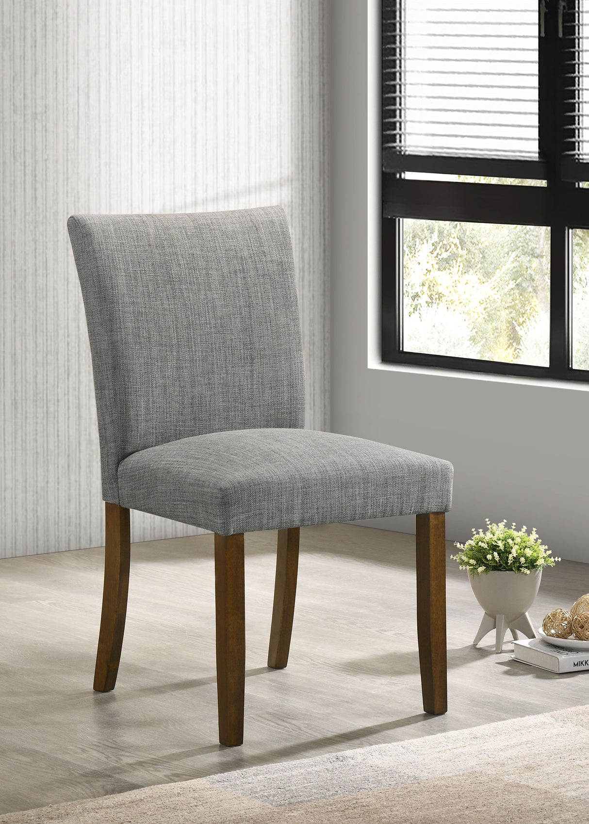 Paxton Upholstered Dining Side Chair Grey, Set of 2