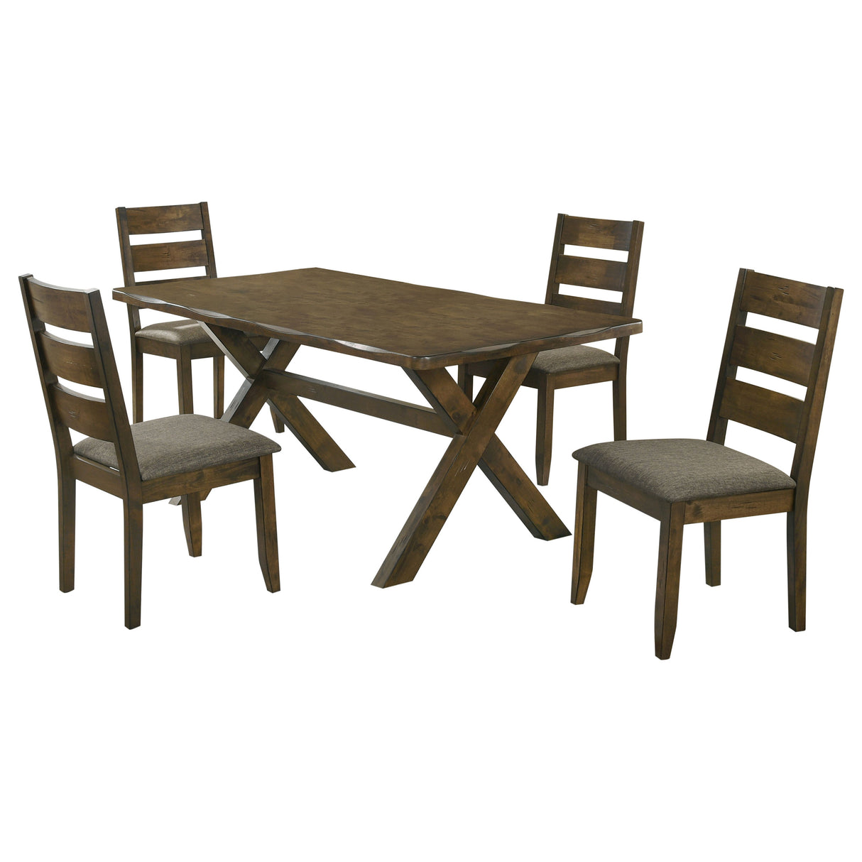 Alston 5-Piece Rectangular Dining Table Set, Knotty Nutmeg