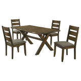 Alston 5-Piece Rectangular Dining Table Set, Knotty Nutmeg