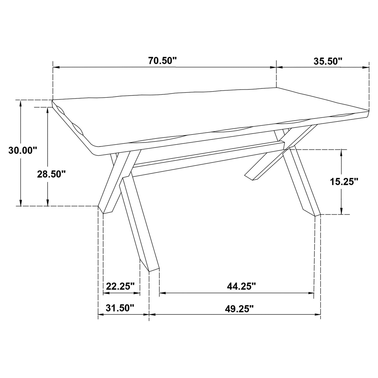 Alston Rectangular 71-Inch Dining Table, Knotty Nutmeg