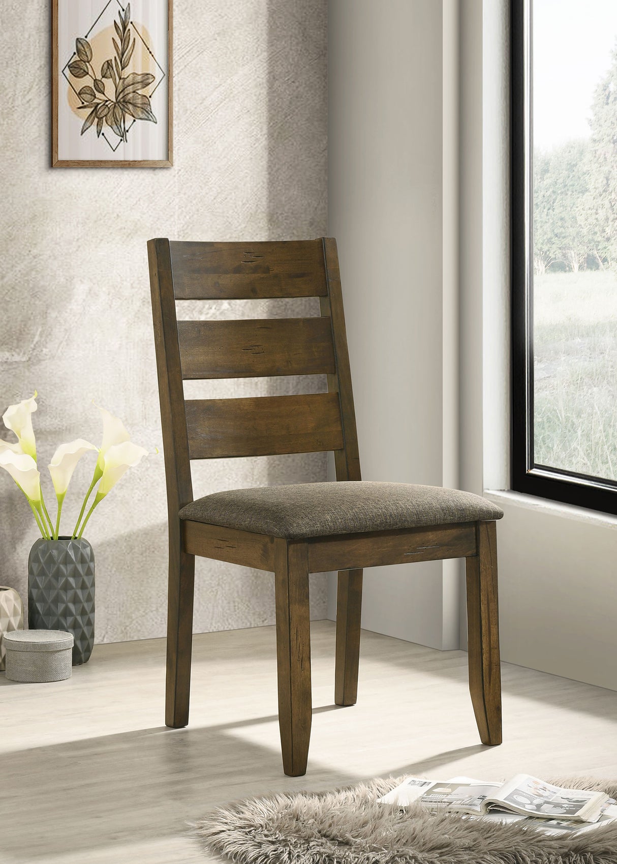 Alston Wood Dining Side Chair Knotty Nutmeg Set of 2