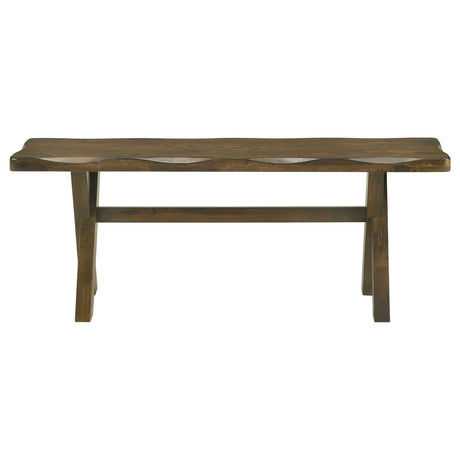 Alston 47-Inch Solid Wood Dining Bench, Knotty Nutmeg