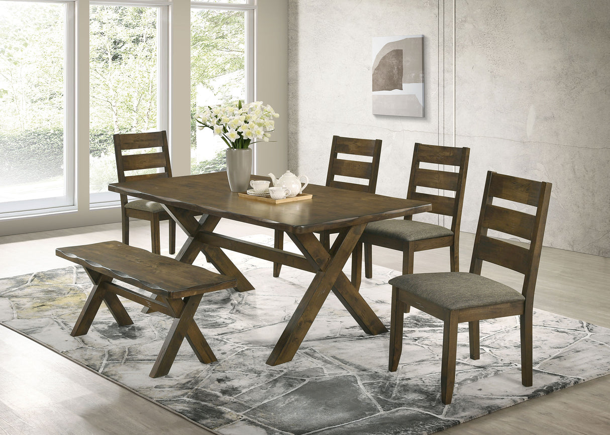 Alston 47-Inch Solid Wood Dining Bench, Knotty Nutmeg