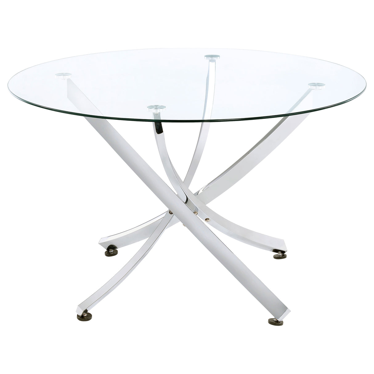 Beckham Round 46-Inch Glass Top Dining Table Chrome