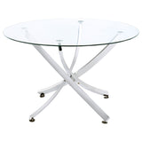 Beckham Round 46-Inch Glass Top Dining Table Chrome