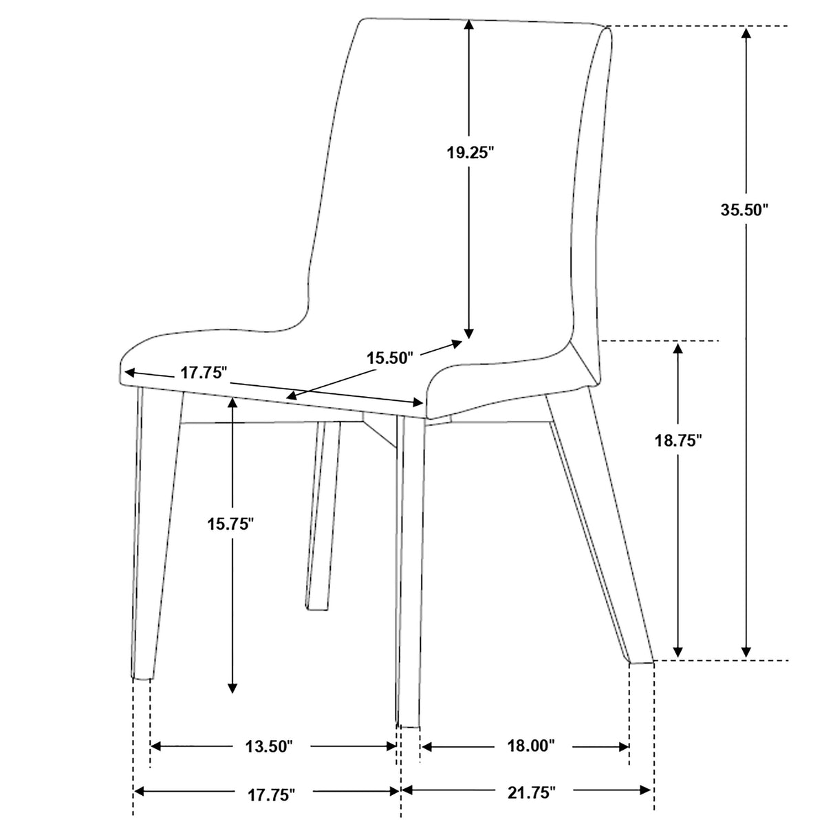 Redbridge Upholstered Dining Side Chair, Walnut (Set of 2)