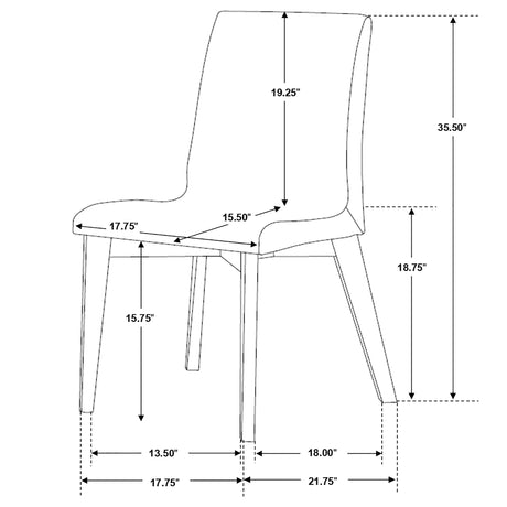 Redbridge Upholstered Dining Side Chair, Walnut (Set of 2)
