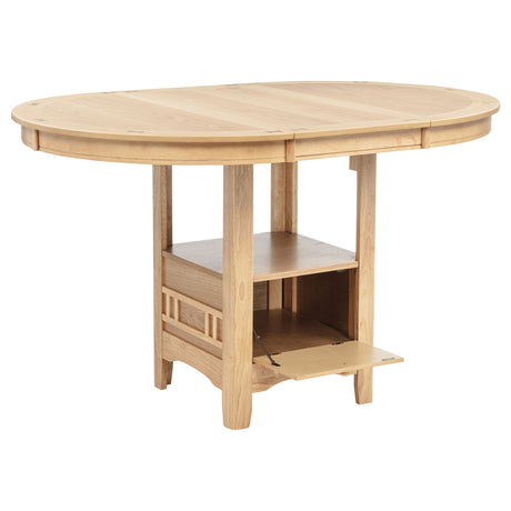 Lavon 5-Piece Oval Counter Height Dining Set Light Oak