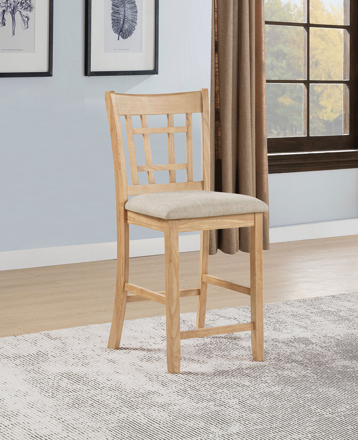 Lavon Wood Counter Height Dining Chair - Linen, Set of 2