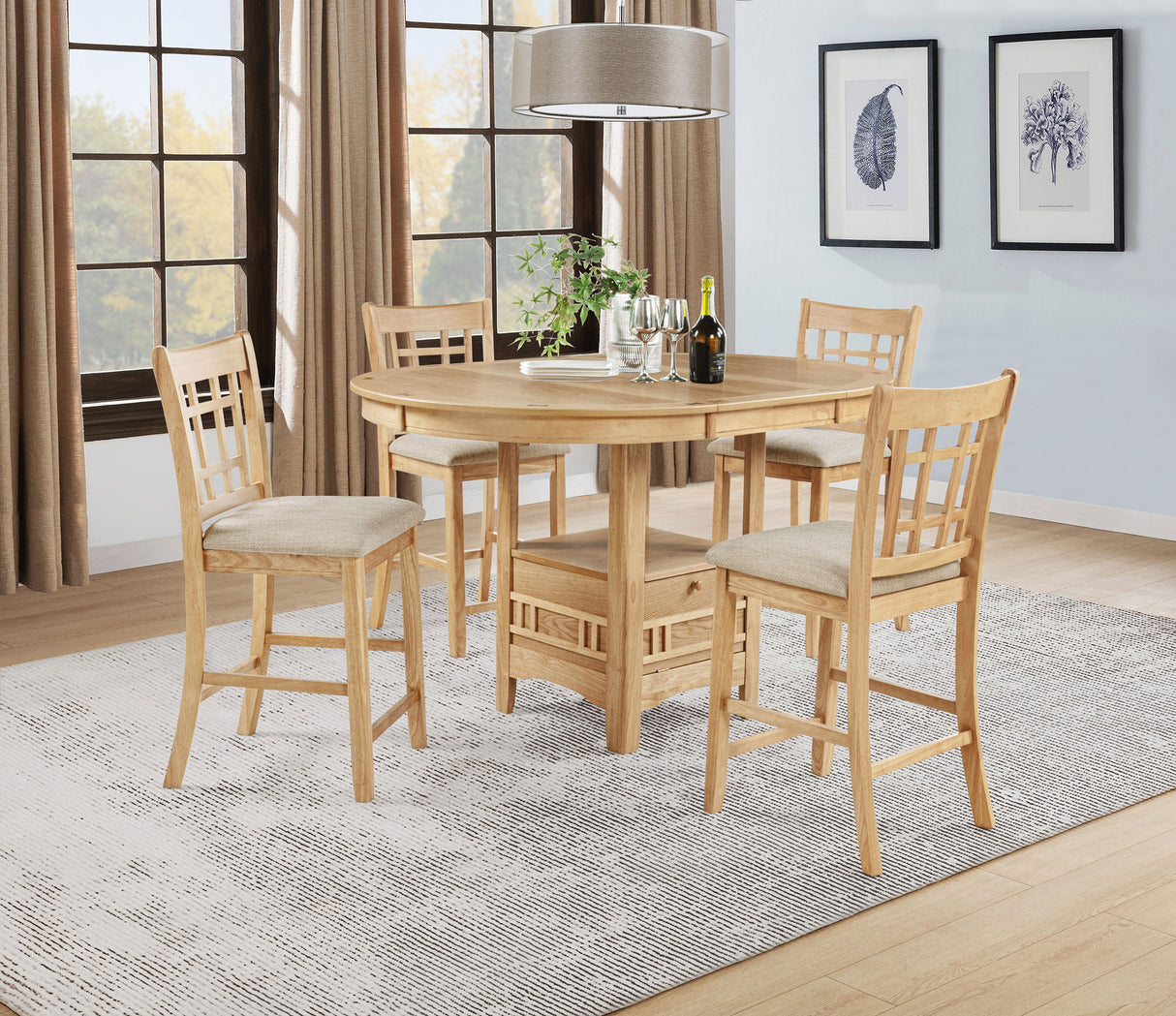 Lavon Wood Counter Height Dining Chair - Linen, Set of 2