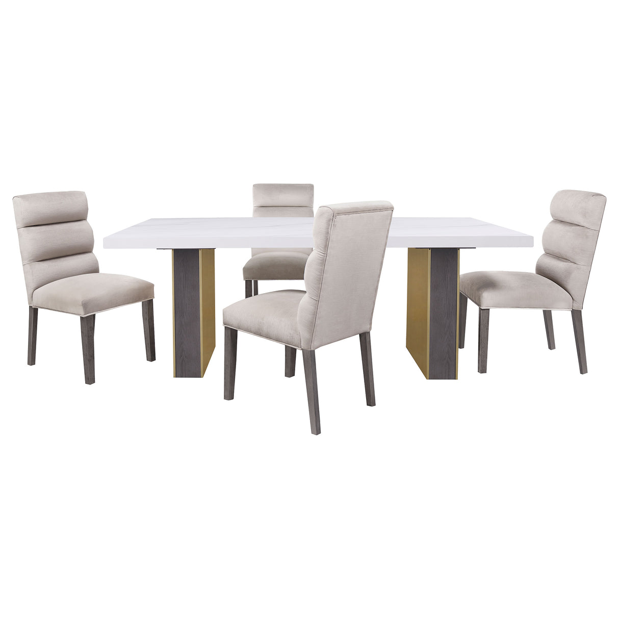 Carla Velvet Upholstered Dining Side Chair Stone