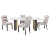 Carla Velvet Upholstered Dining Side Chair Stone