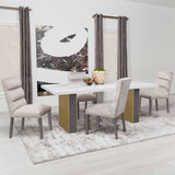 Carla Velvet Upholstered Dining Side Chair Stone