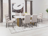 Carla Velvet Upholstered Dining Side Chair Stone