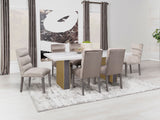 Carla Velvet Upholstered Dining Side Chair Stone