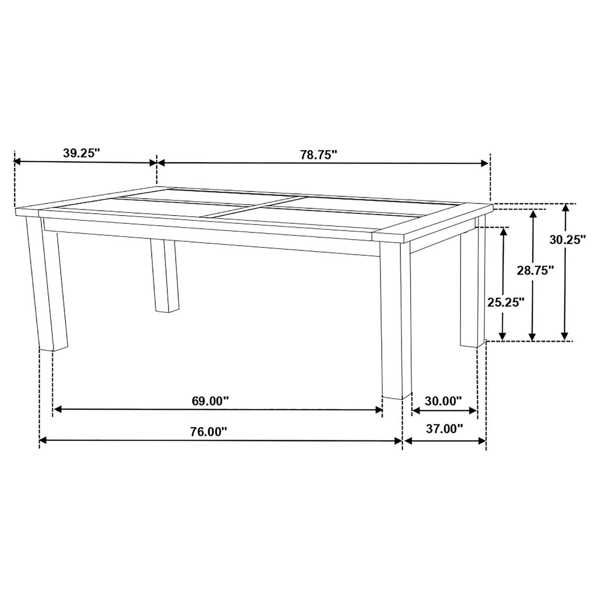 Coleman Rectangular 79-inch Dining Table, Rustic Golden Brown