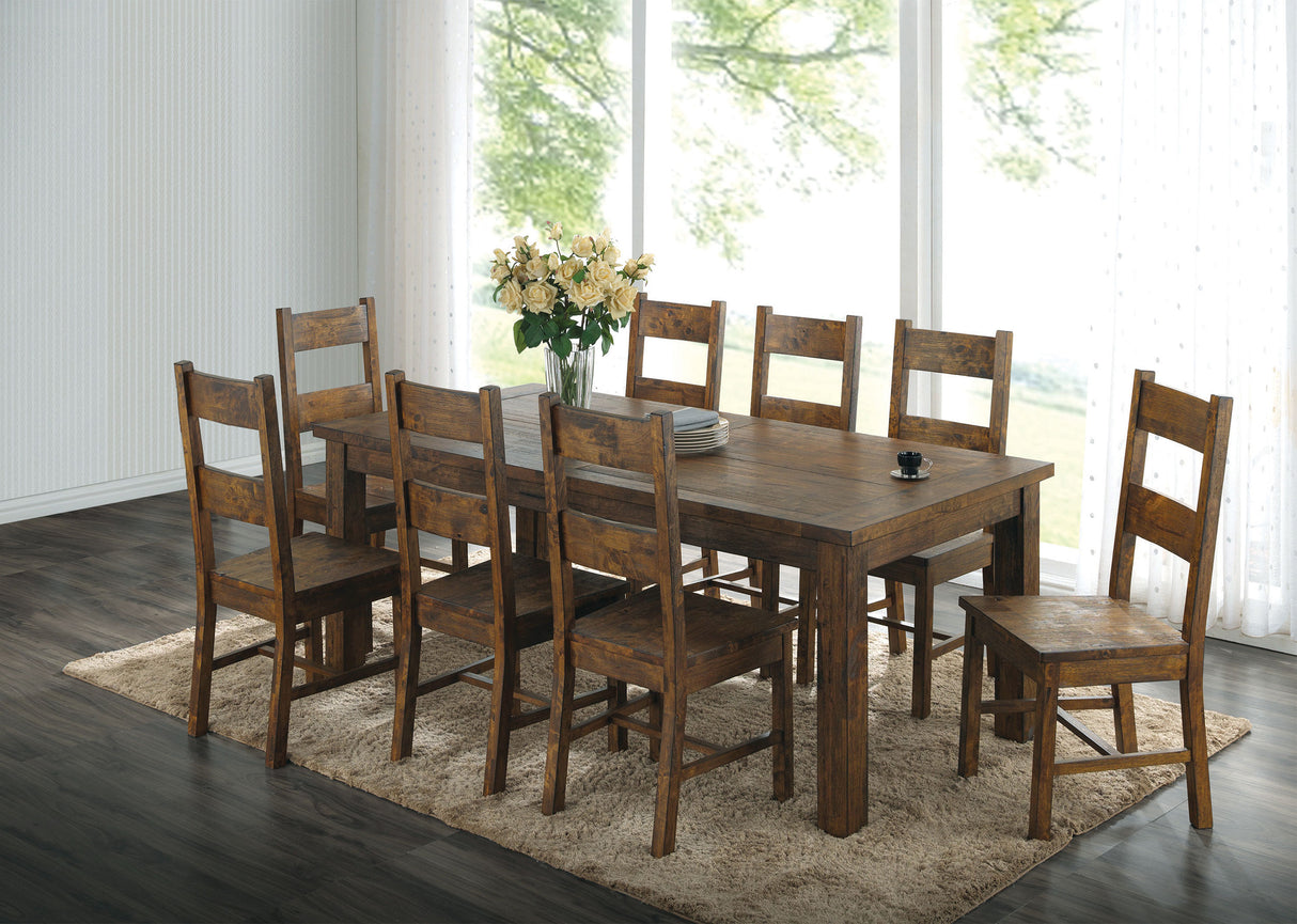 Coleman Rectangular 79-inch Dining Table, Rustic Golden Brown