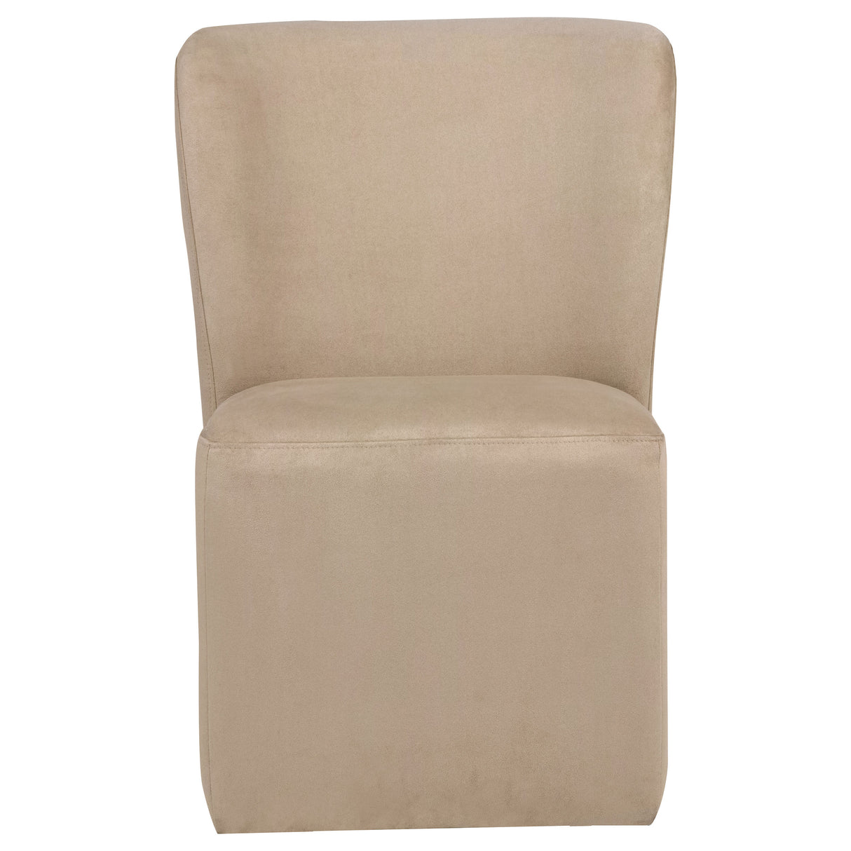 Jaelynn Tan Upholstered Parsons Dining Chair with Casters, Set of 2