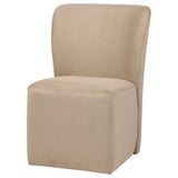 Jaelynn Tan Upholstered Parsons Dining Chair with Casters, Set of 2