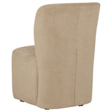 Jaelynn Tan Upholstered Parsons Dining Chair with Casters, Set of 2